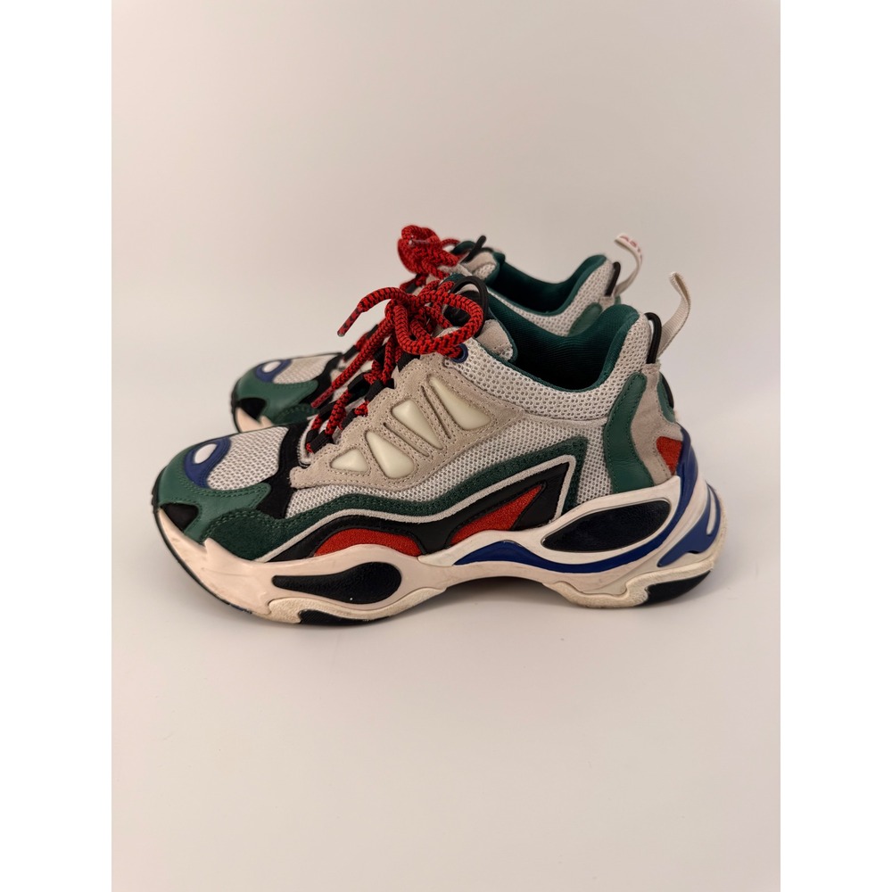 Sandro Paris Astro 1 Multi-Color Chunky Sneakers Womens 5.5 Green Blue Red Mesh